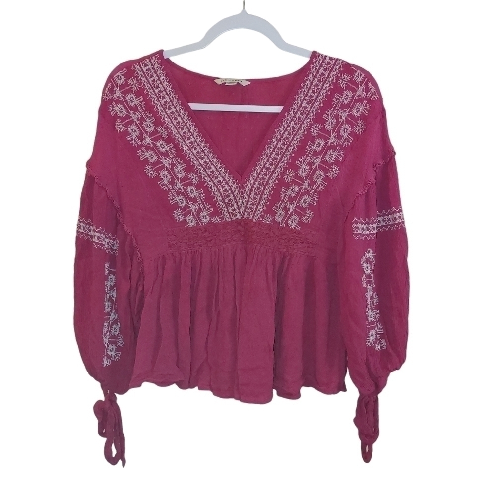 BOHO AMERICAN EAGLE LADIES EMBROIDERED TOP